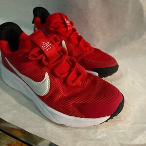 Nike Kids Red and White Sneakers